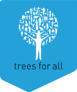 Logo "trees for all" blau
