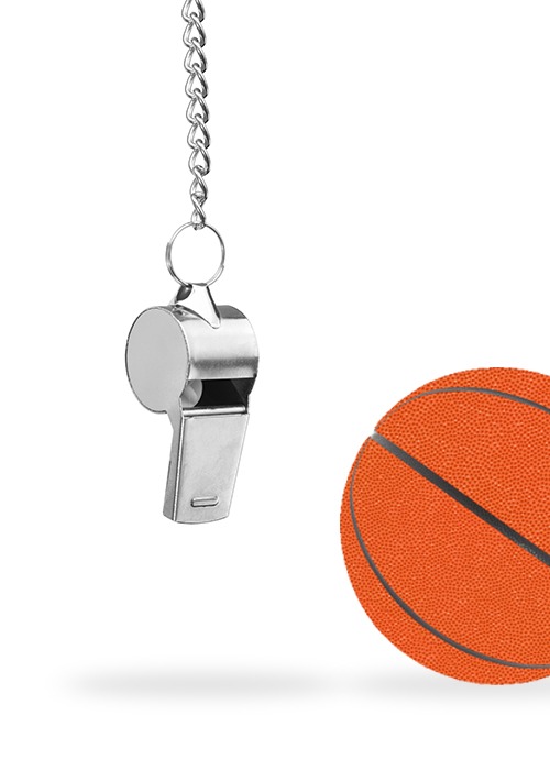 Basketball und Pfeife