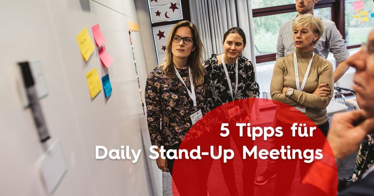 5 Tipps Daily Stand-Up Meeting Banner
