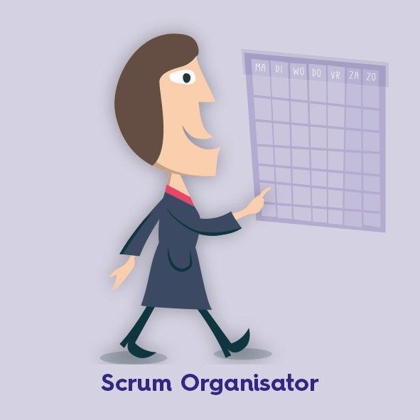 Scrum Organisator Figur vor einem Kalender